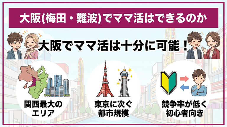 大阪(梅田・難波)でママ活のママ活事情を評価