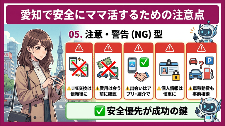 愛知でのママ活で注意すべきトラブルと事前にできる対策