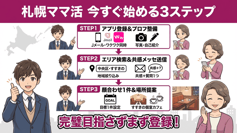 札幌でママ活を今すぐ始めるための3ステップまとめ