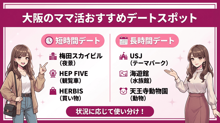 大阪のママ活におすすめなデートスポット