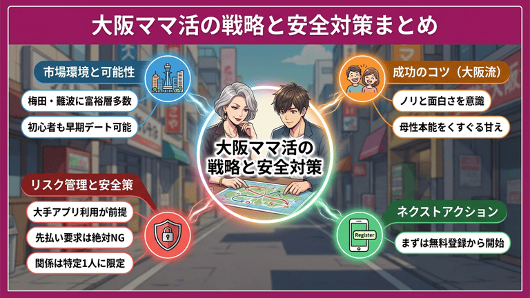 まとめ:大阪はママ活しやすい街だが戦略とリスク管理が重要