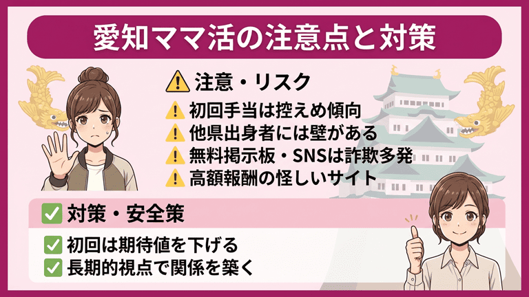 愛知でママ活するデメリットと注意すべきポイント