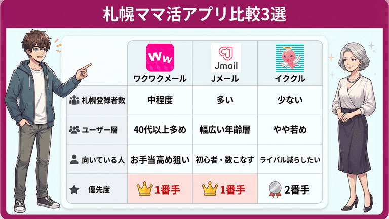 札幌のママ活で使うべきアプリを比較する