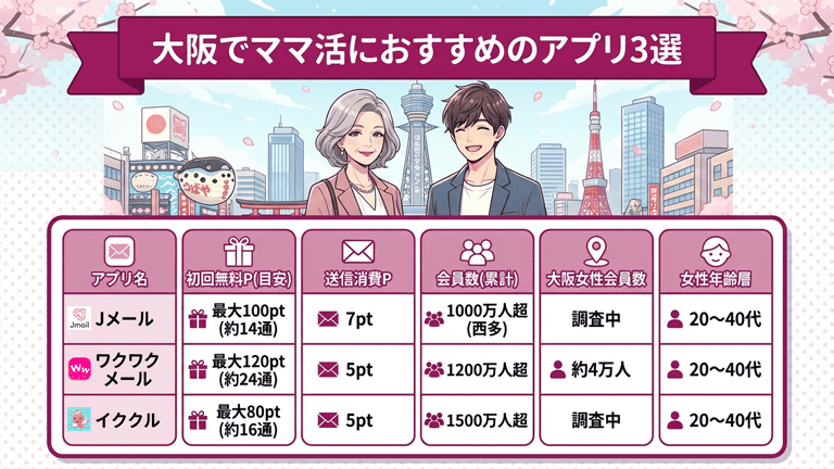 大阪でママ活におすすめのアプリ・サイト3選