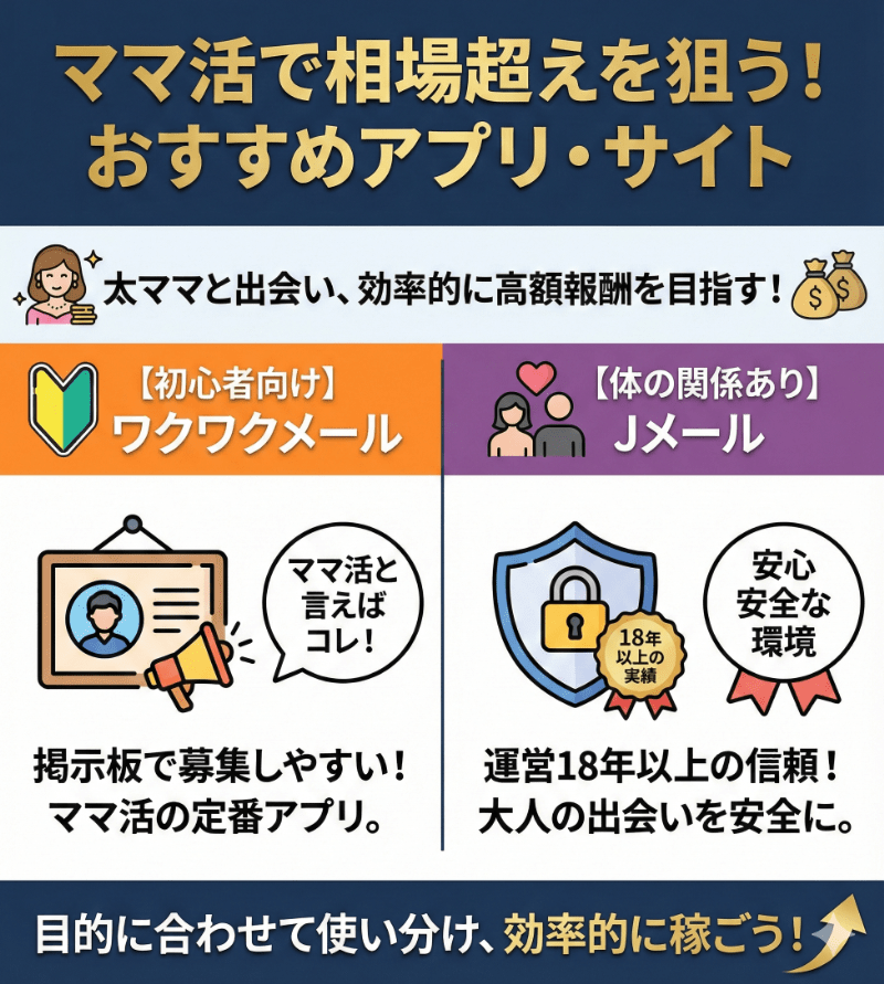 ママ活で相場以上に稼げるおすすめアプリ・サイト