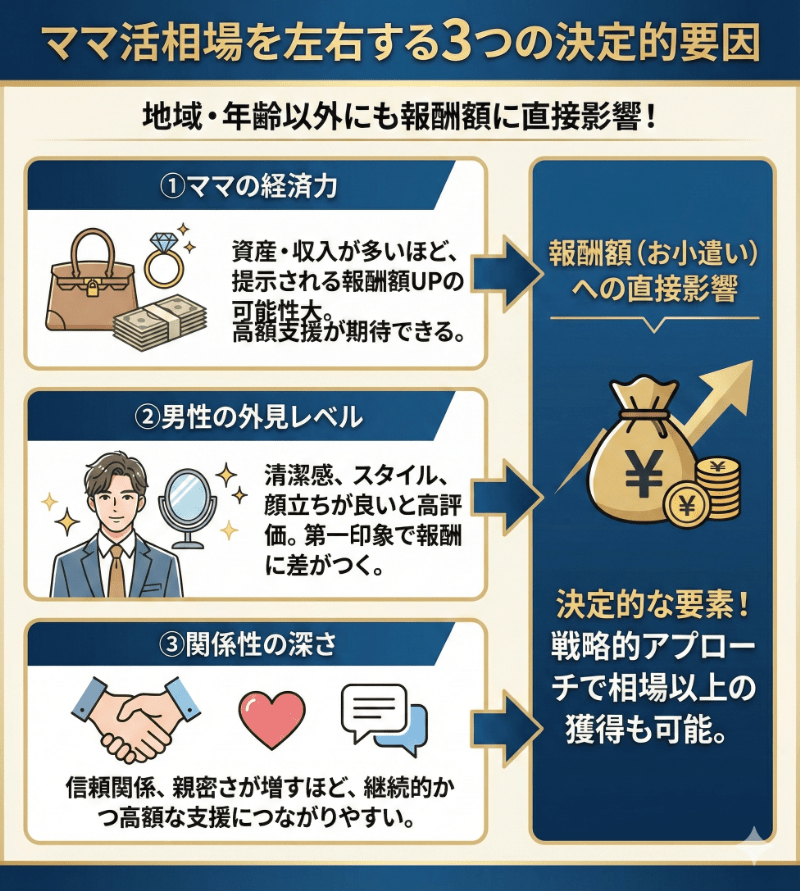 ママ活の相場を左右するその他の要因