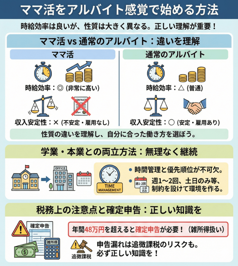ママ活をアルバイト感覚で始める方法