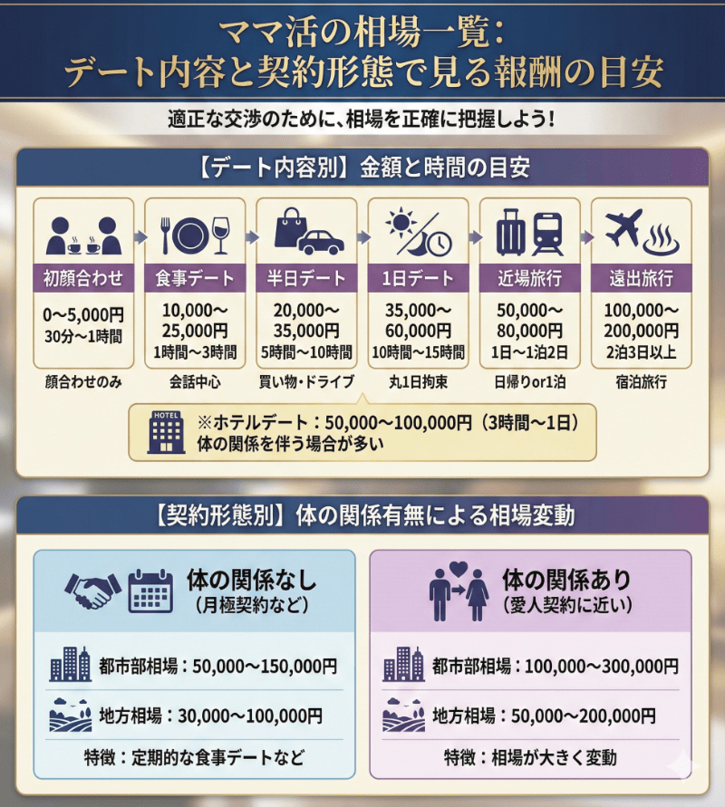 ママ活の相場一覧【2025年最新版】