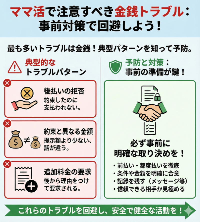 ママ活で注意すべき金銭トラブル
