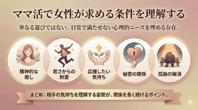 ママ活で女性が男性に求める条件を理解する