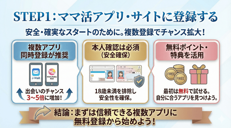 STEP1:ママ活アプリ・サイトに登録する