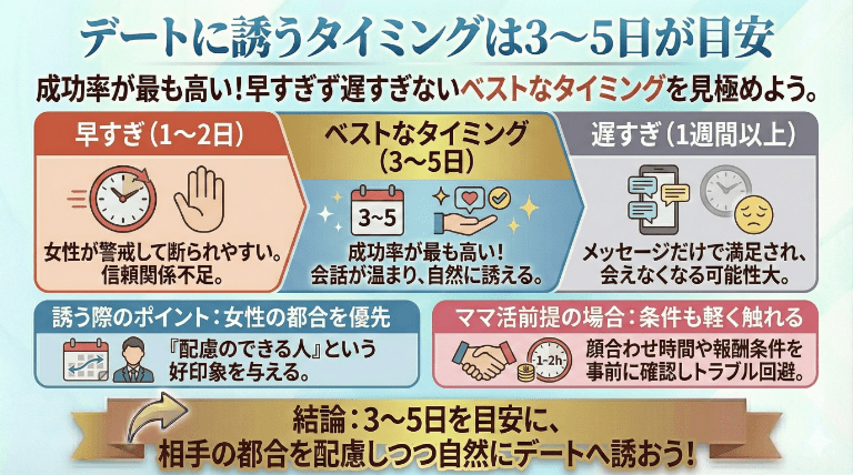 デートに誘うタイミングは3〜5日が目安