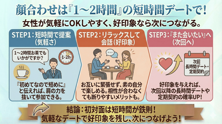 短時間で終わる軽めのデートにする