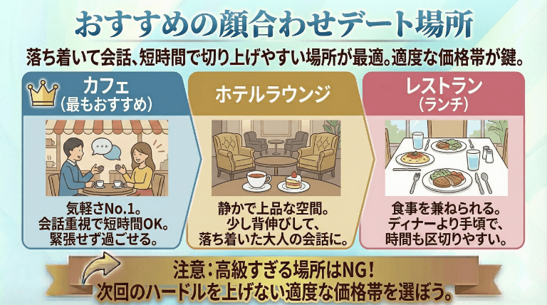 おすすめの顔合わせデート場所