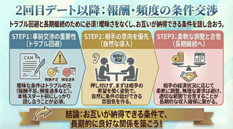 報酬や頻度について話し合う