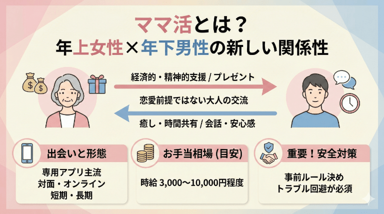 ママ活とは年上女性が年下男性を経済的・精神的に支援する関係性