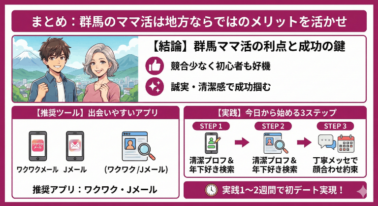 まとめ：群馬のママ活は地方ならではのメリットを活かせ