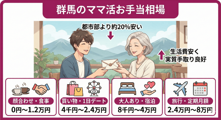 群馬のママ活お手当相場