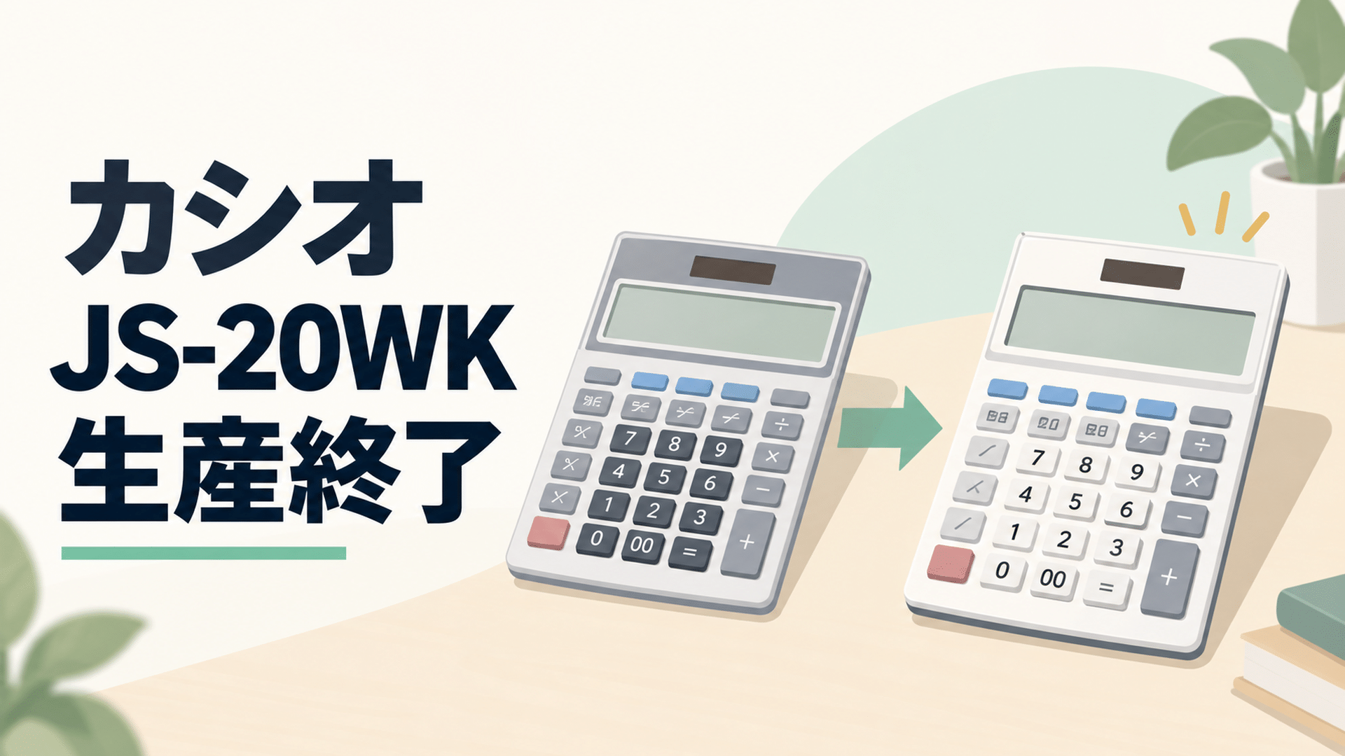 生産完了したカシオJS-20WKと新しいJS-20WKDシリーズを並べて比較するイメージ